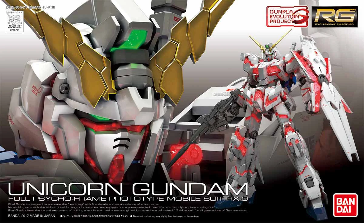 Bandai Gundam 1/144 RG #25 RX-0 Unicorn Gundam (Full Psycho Frame) Model Kit - Image 19
