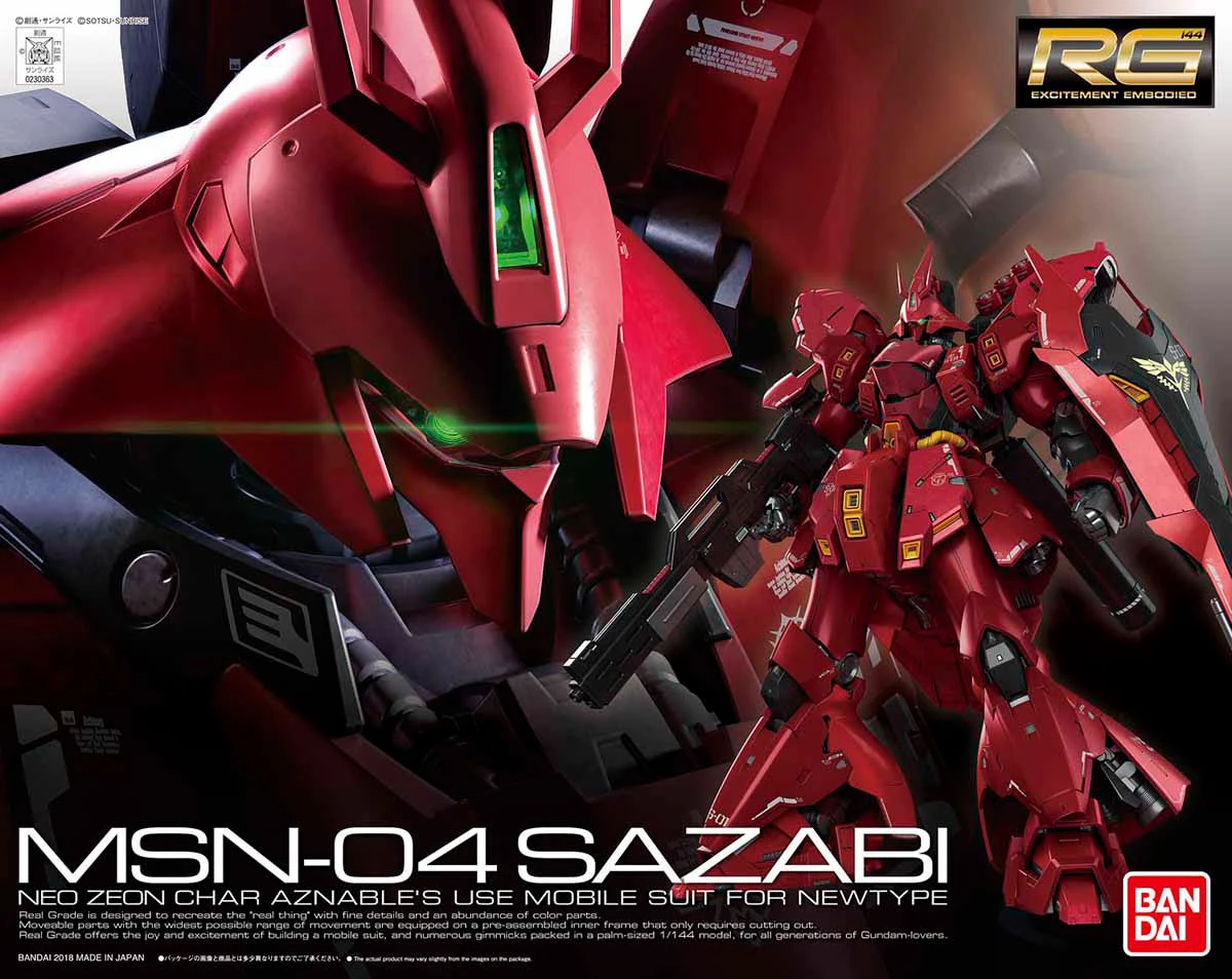 Bandai Gundam 1/144 RG #29 Char's Counterattack MSN-04 Sazabi Model Kit - Image 7
