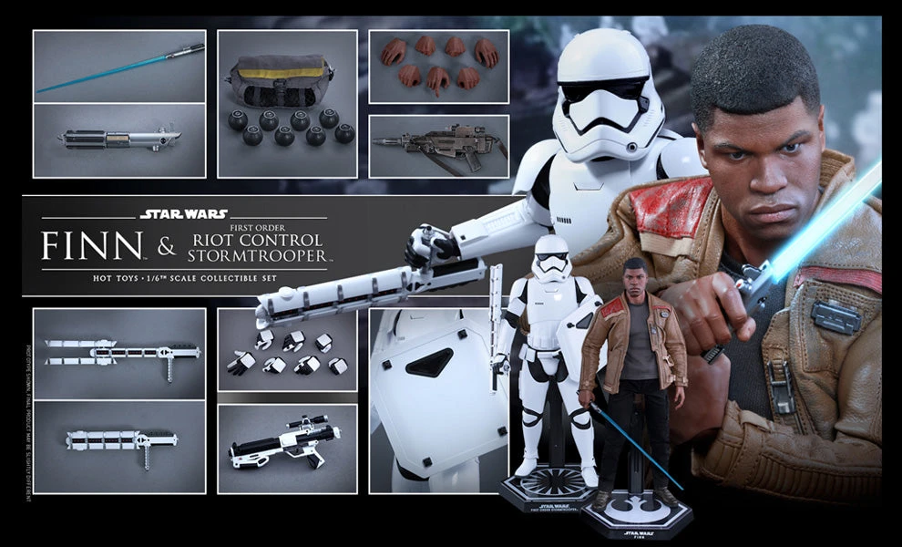 Hot Toys 1/6 Star Wars Episode VII The Force Awakens Finn And Riot Control Stormtrooper Sixth Scale MMS346